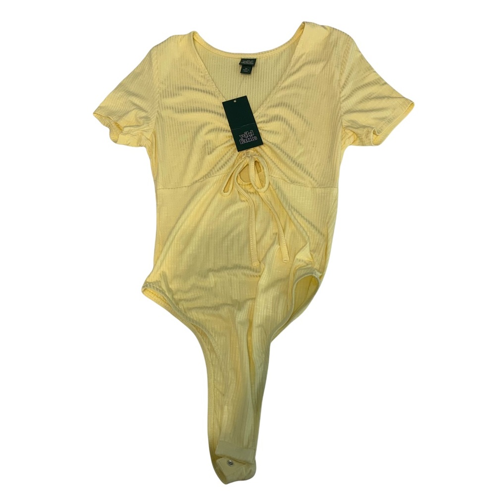 Wild Fable Butter Yellow Pastel Bodysuit with Snaps